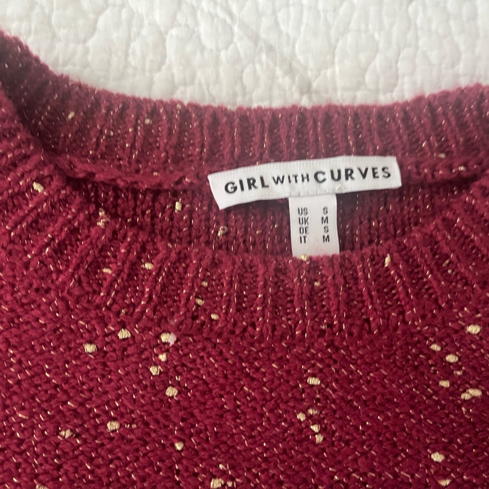 GIRL WITH CURVES NWOT Medium 
Lurex Metallic Sweater A462910 - Picture 3 of 7